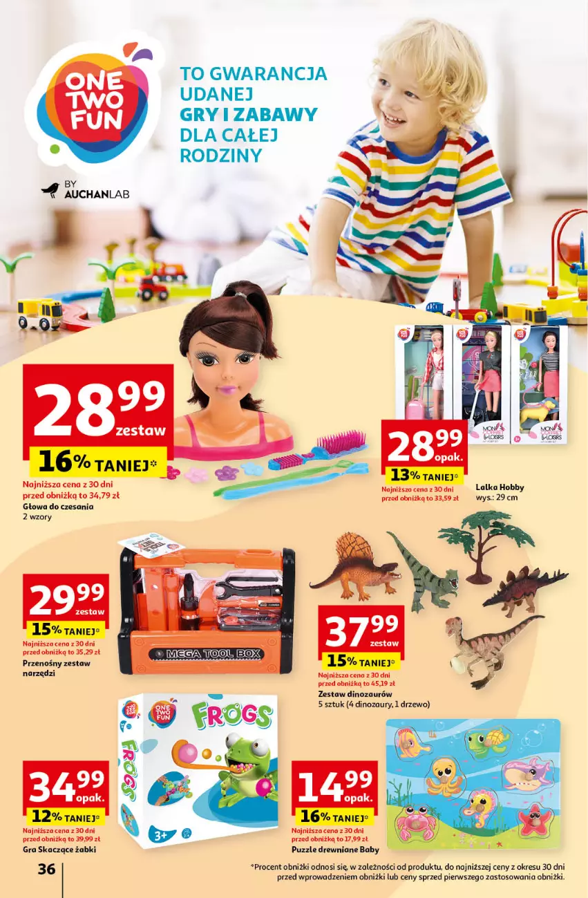 Gazetka promocyjna Auchan - Pewność Niskich Cen Hipermarket - ważna 19.09 do 25.09.2024 - strona 44 - produkty: Dinozaur, Gra, Gry, Hobby, Lalka, Puzzle, Zestaw narzędzi