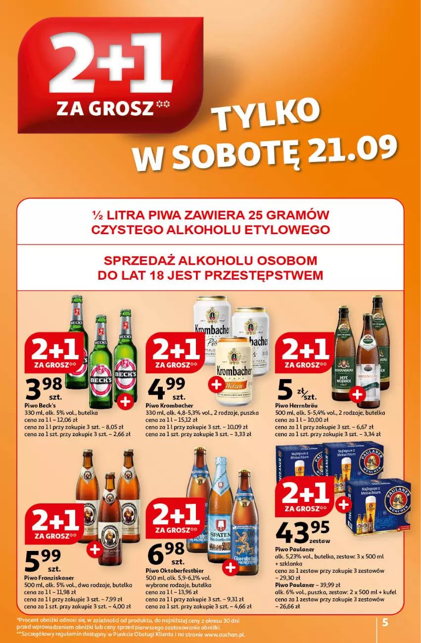 Gazetka promocyjna Auchan - Pewność Niskich Cen Hipermarket - ważna 19.09 do 25.09.2024 - strona 5 - produkty: Gra, Piwa, Piwo, Skaner, Szklanka