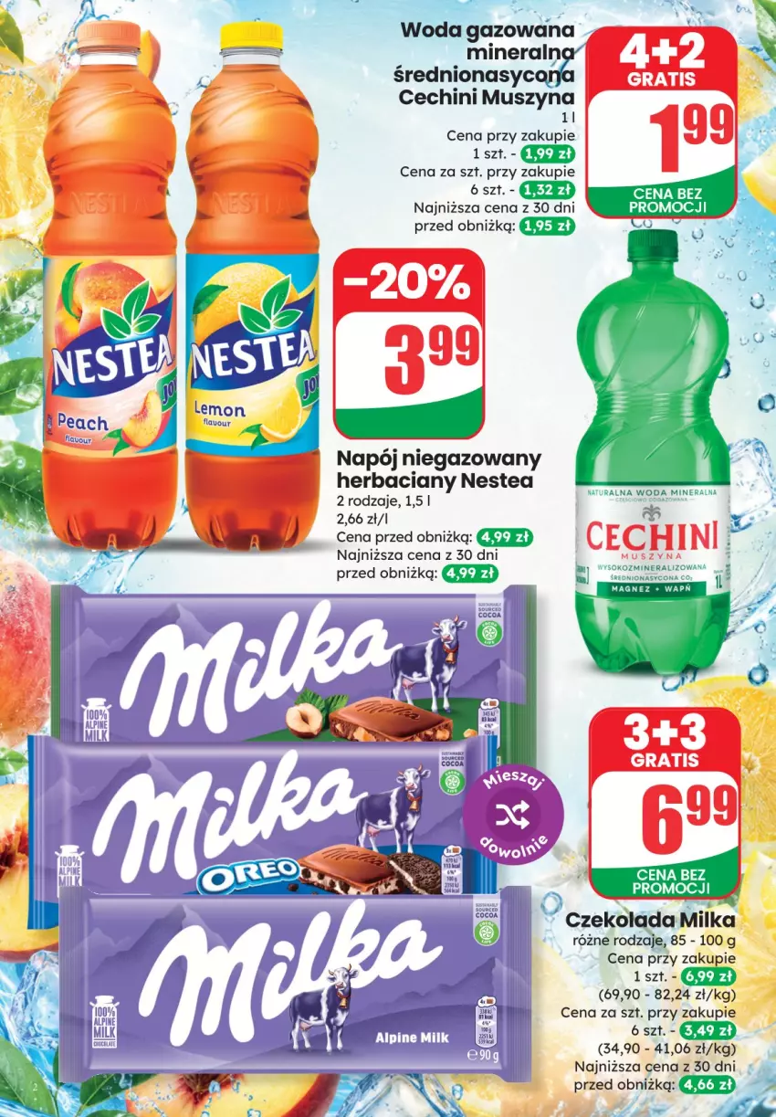Gazetka promocyjna Dino - Katalog / Weekendowe Okazje - ważna 26.06 do 28.06.2026 - strona 2 - produkty: Czekolada, LG, Milka, Mus, Napój, Napój niegazowany, Nestea, Sok, Szyna, Woda, Woda mineralna