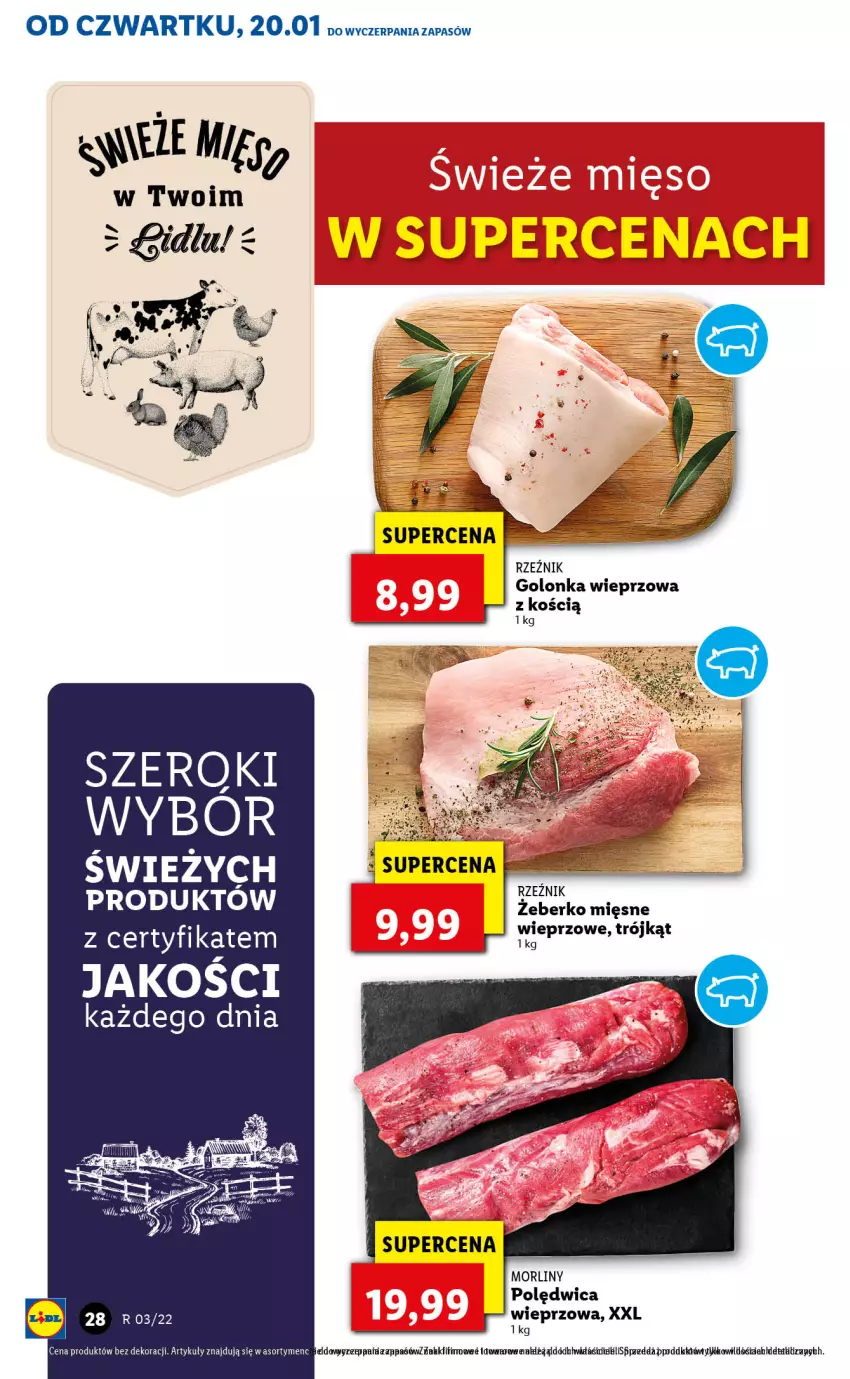 Gazetka promocyjna Lidl - GAZETKA - ważna 20.01 do 23.01.2022 - strona 28 - produkty: Fa, Golonka wieprzowa, Morliny, Polędwica