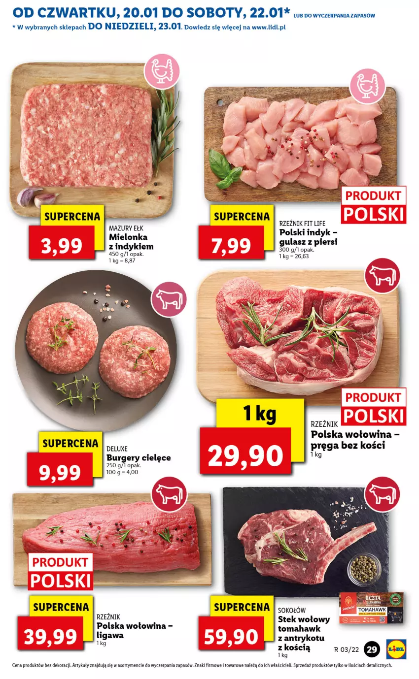 Gazetka promocyjna Lidl - GAZETKA - ważna 20.01 do 23.01.2022 - strona 29 - produkty: Burger, Stek, Stek wołowy, Wołowina