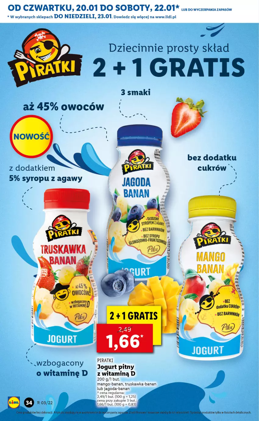 Gazetka promocyjna Lidl - GAZETKA - ważna 20.01 do 23.01.2022 - strona 34 - produkty: Dzieci, Gra, Jogurt, Jogurt pitny, Mango, Syrop