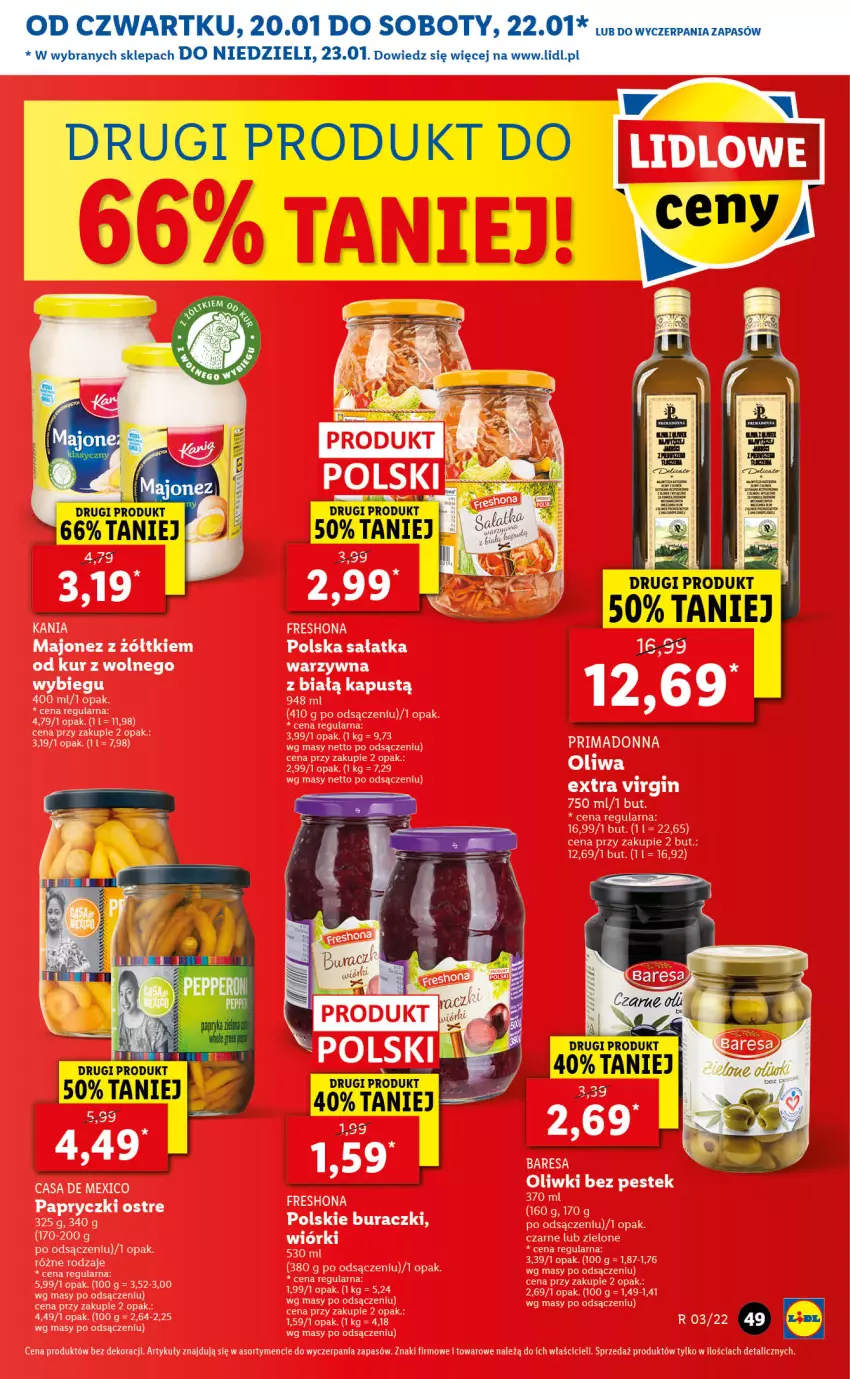 Gazetka promocyjna Lidl - GAZETKA - ważna 20.01 do 23.01.2022 - strona 49 - produkty: Gin, Kapustą, Oliwki, Prima, Sałat, Sałatka, Stek