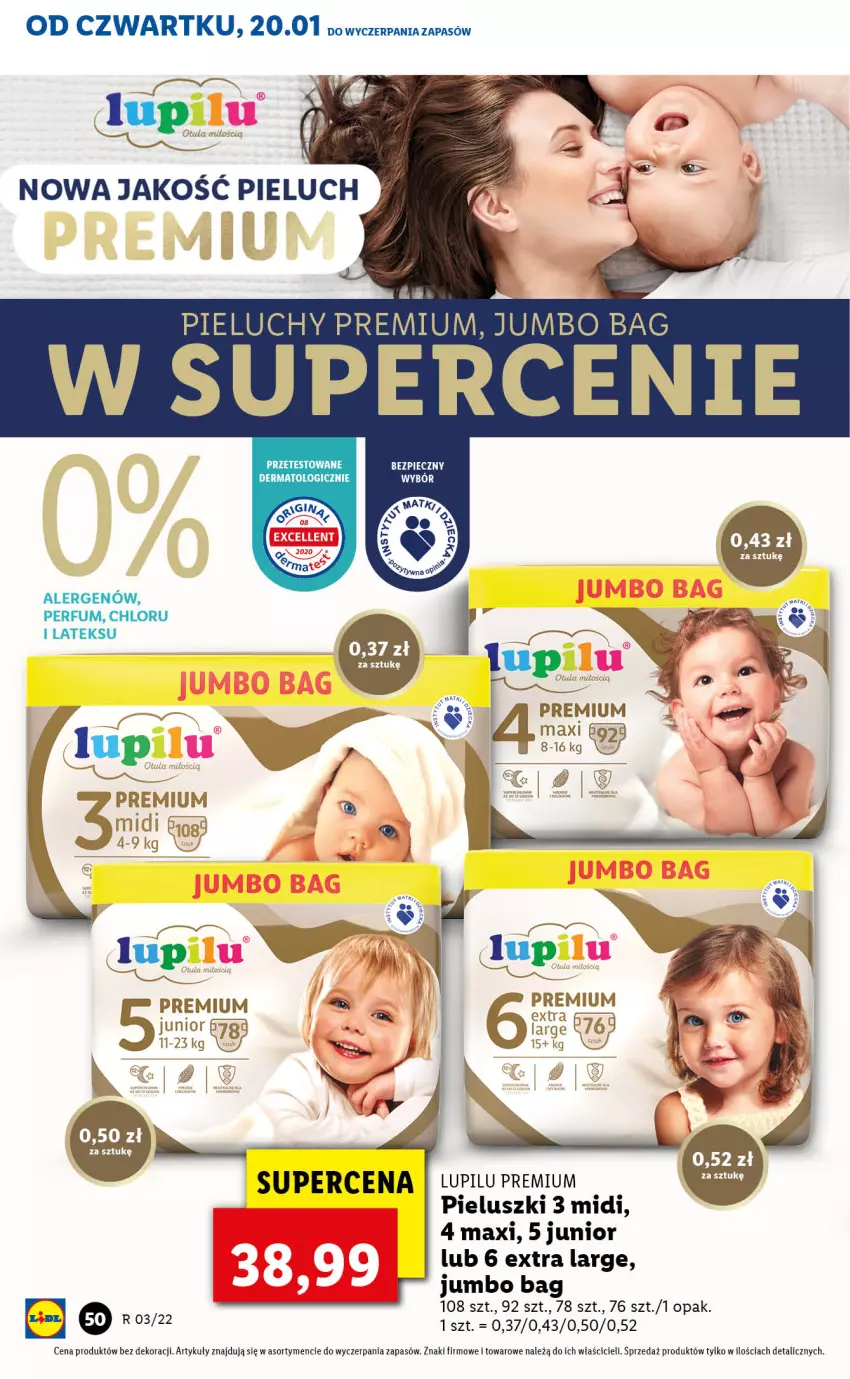 Gazetka promocyjna Lidl - GAZETKA - ważna 20.01 do 23.01.2022 - strona 50 - produkty: O Bag, Perfum, Piec, Pieluchy