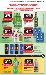 Gazetka promocyjna Netto - Artykuły spożywcze - Gazetka - ważna od 13.01 do 13.01.2024 - strona 17 - produkty: Piwa, Piwo, Top, Gin, Gra, Napój energetyczny, Kasztelan, Heineken, Pepsi, Napój