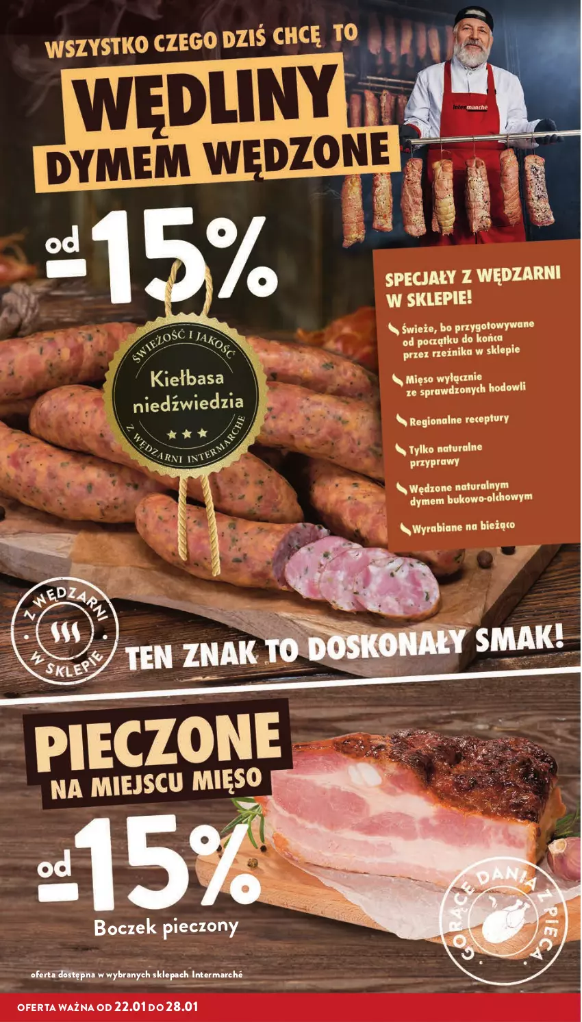 Gazetka promocyjna Intermarche - Gazetka promocyjna - ważna 22.01 do 28.01.2026 - strona 16 - produkty: Boczek, Boczek pieczony, Piec
