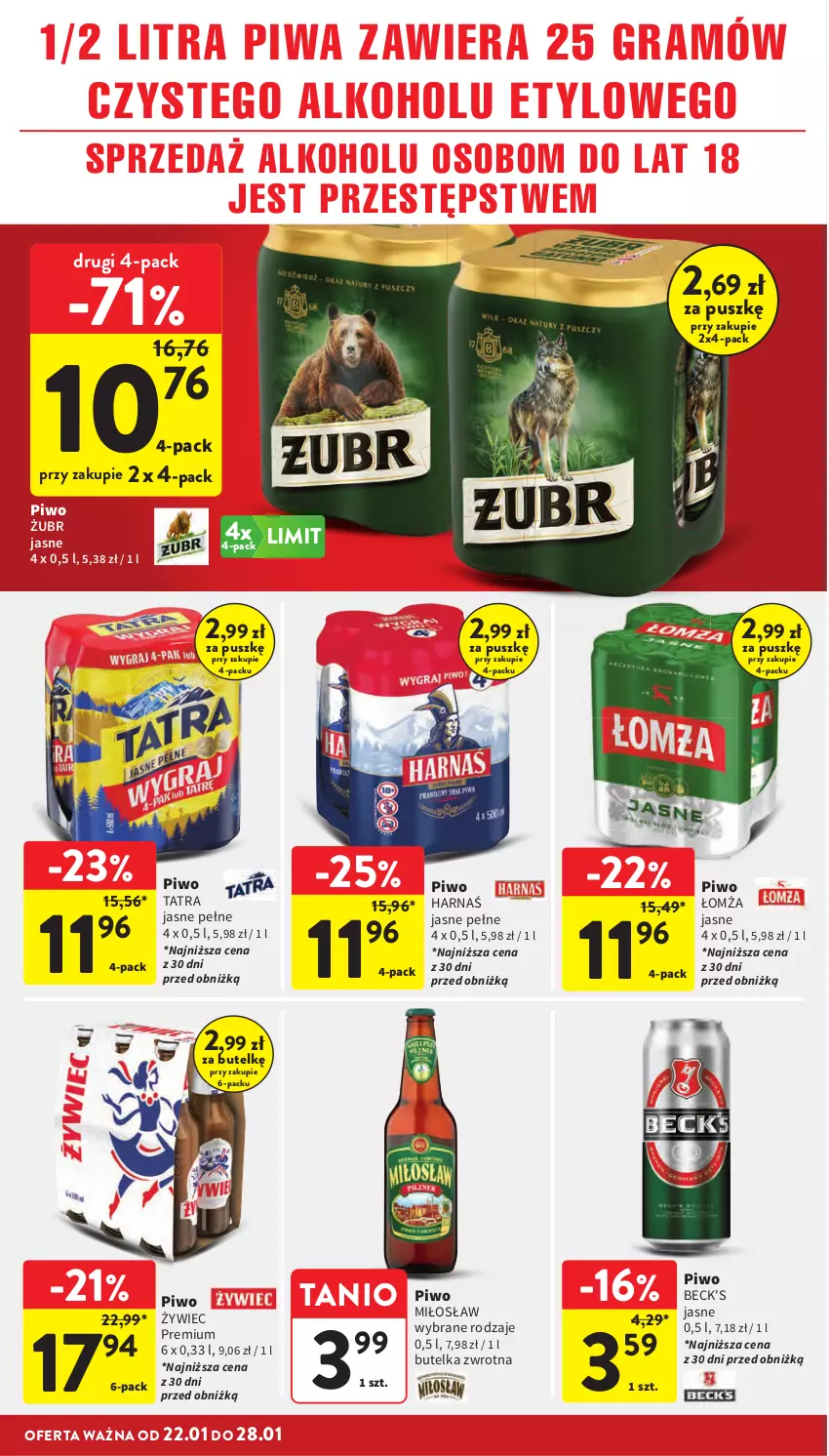 Gazetka promocyjna Intermarche - Gazetka promocyjna - ważna 22.01 do 28.01.2026 - strona 34 - produkty: Gra, Harnaś, Piwa, Piwo, Tatra