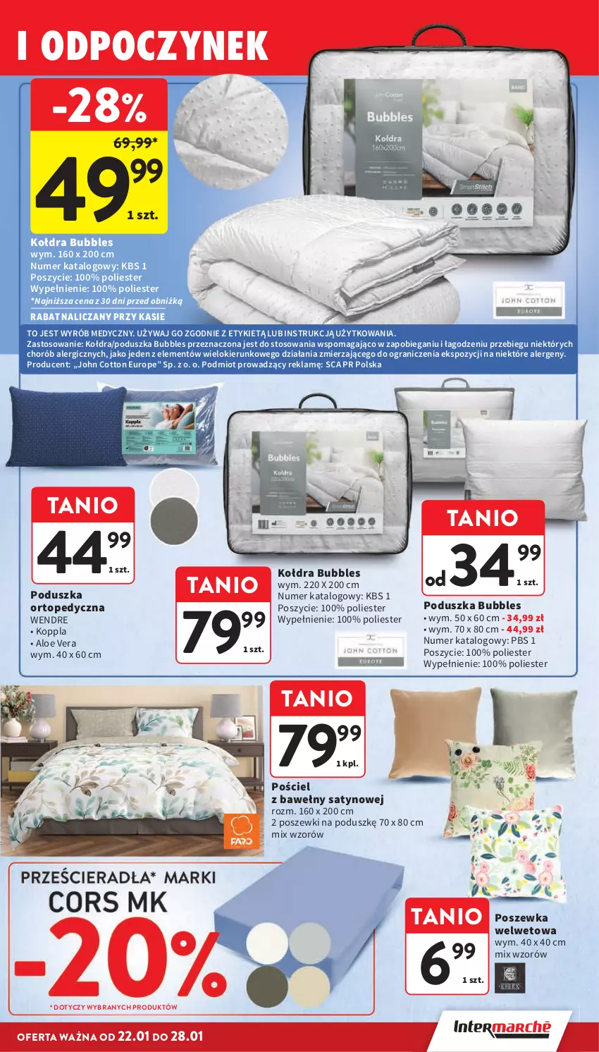 Gazetka promocyjna Intermarche - Gazetka promocyjna - ważna 22.01 do 28.01.2026 - strona 41 - produkty: Aloe vera, Gra, Kołdra, Poduszka, Pościel, Poszewka, Top