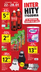 Gazetka promocyjna Intermarche - Gazetka promocyjna - Gazetka - ważna od 28.01 do 28.01.2026 - strona 7 - produkty: Papier, Karp, Coca-Cola, Skarpetki, Ręcznik, Mola, Tymbark, Fanta, Napój niegazowany, Sprite, Napój, Fa