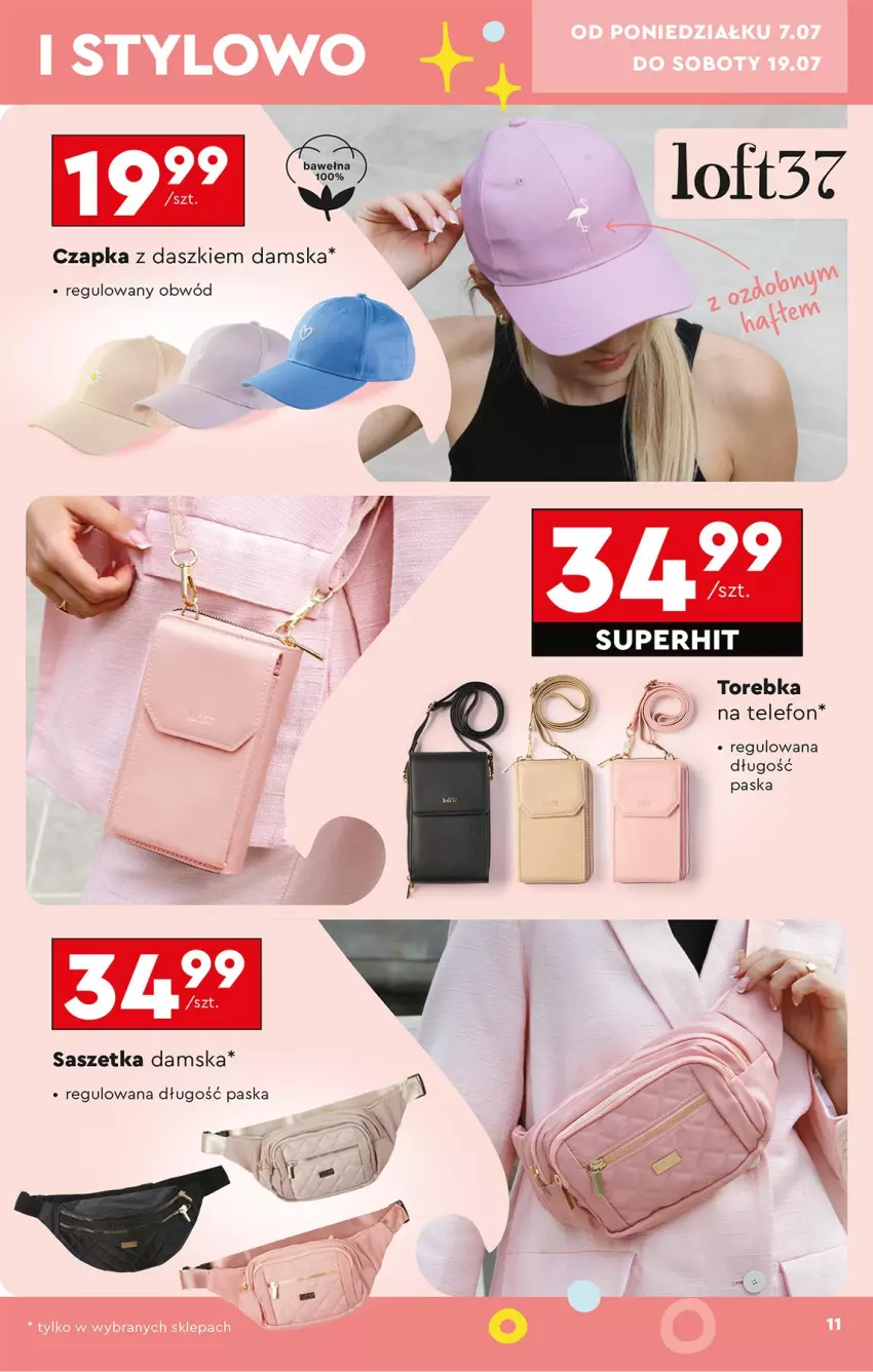 Gazetka promocyjna Biedronka - Okazje Tygodnia - ważna 07.07 do 19.07.2025 - strona 13 - produkty: Czapka, Telefon, Torebka