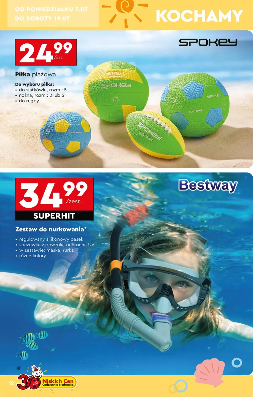 Gazetka promocyjna Biedronka - Okazje Tygodnia - ważna 07.07 do 19.07.2025 - strona 14 - produkty: Koc, Maska, Noż, Pasek, Zestaw do nurkowania