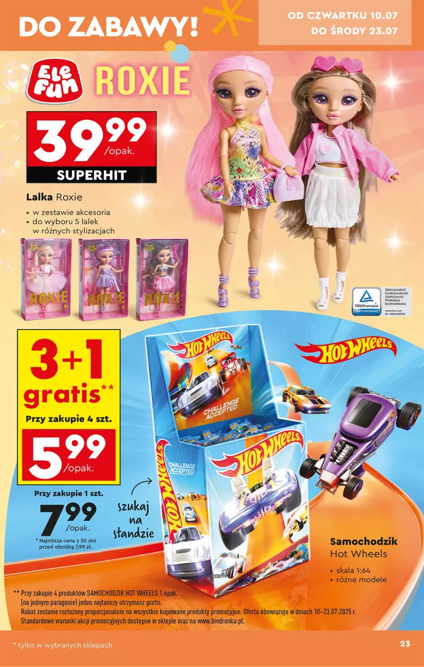Gazetka promocyjna Biedronka - Okazje Tygodnia - ważna 07.07 do 19.07.2025 - strona 25 - produkty: Chodzik, Gra, Hot Wheels, Lalka, Por