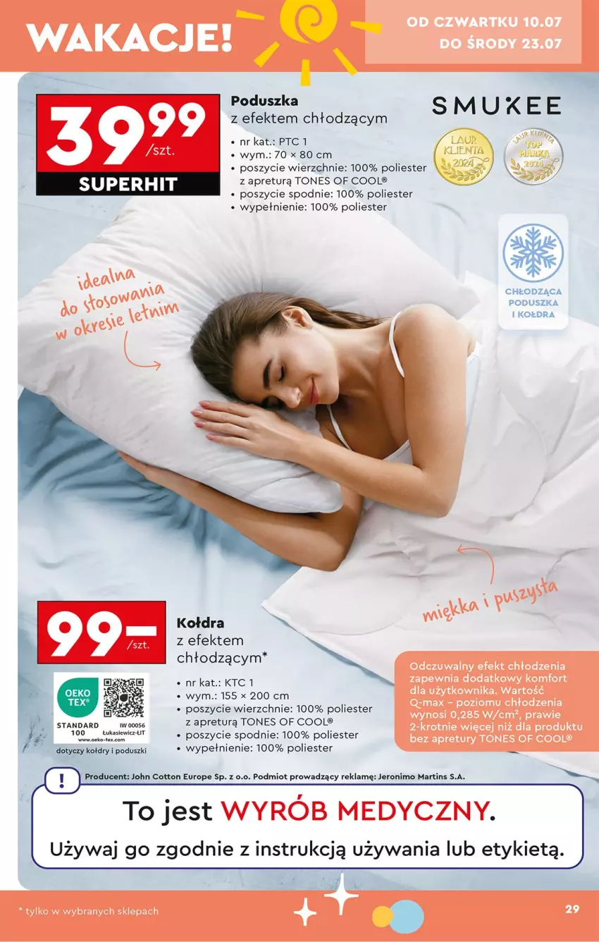 Gazetka promocyjna Biedronka - Okazje Tygodnia - ważna 07.07 do 19.07.2025 - strona 31 - produkty: Kołdra, Poduszka, Spodnie