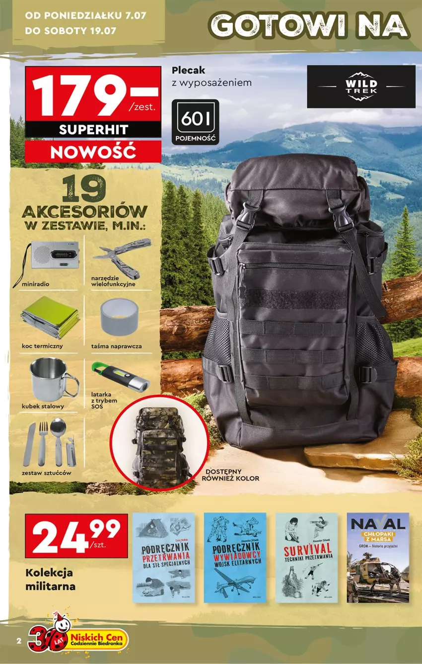 Gazetka promocyjna Biedronka - Okazje Tygodnia - ważna 07.07 do 19.07.2025 - strona 4 - produkty: Koc, Kubek, Latarka, Plecak, Sos, Tarka, Zestaw sztućców