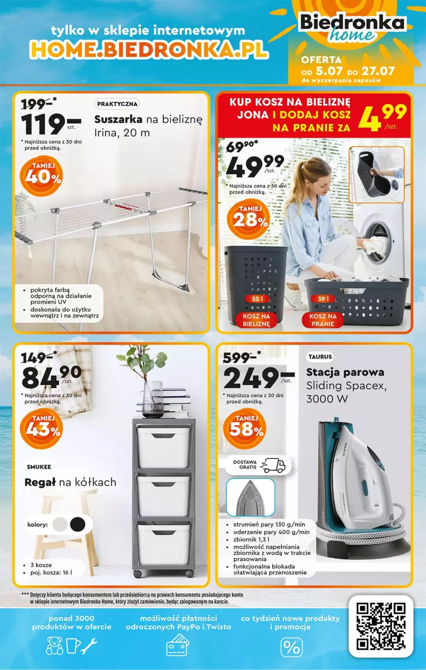 Gazetka promocyjna Biedronka - Okazje Tygodnia - ważna 07.07 do 19.07.2025 - strona 45 - produkty: Fa, Gra, Kosz, Por, Regał, Rum, Suszarka