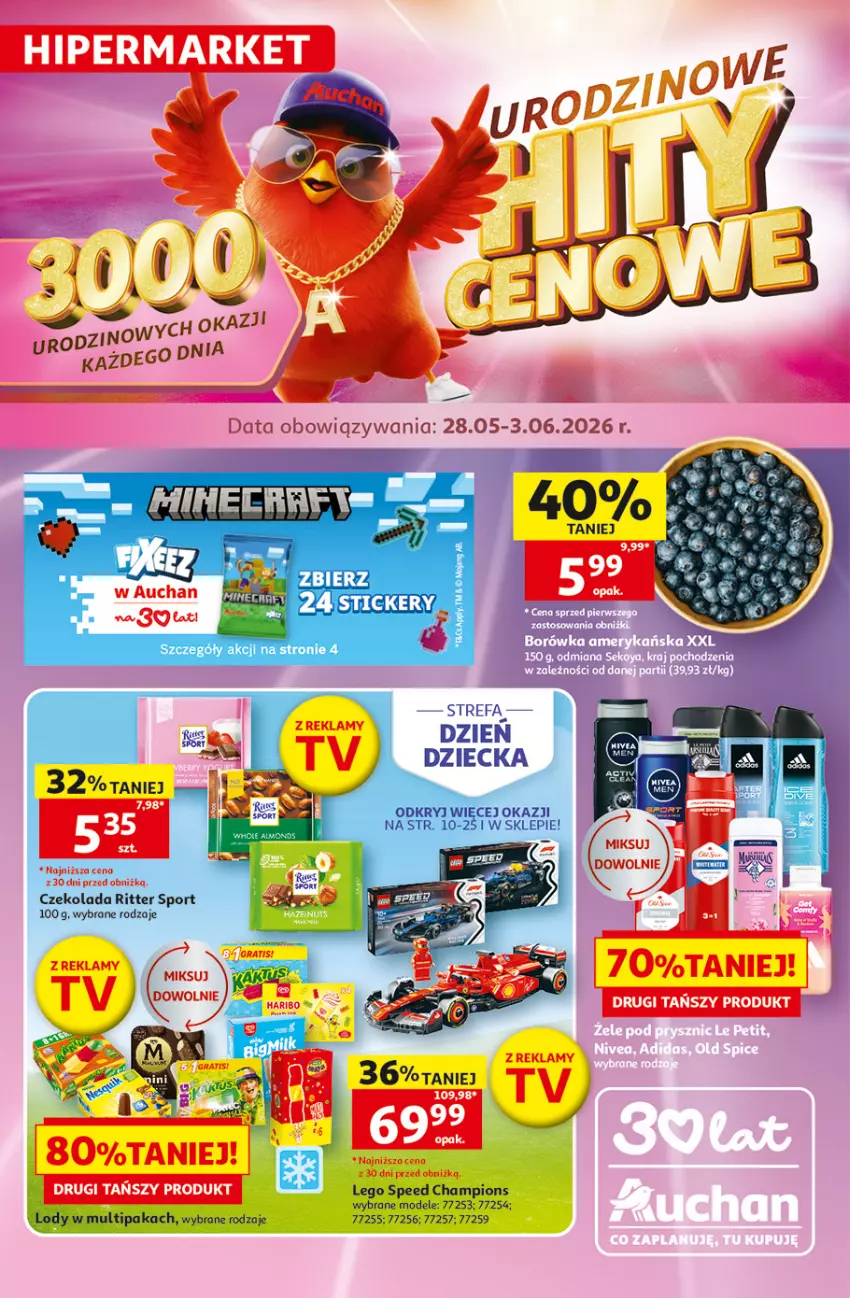 Gazetka promocyjna Auchan - 30 Lat Hipermarket - ważna 28.05 do 03.06.2026 - strona 1 - produkty: Fa, LEGO