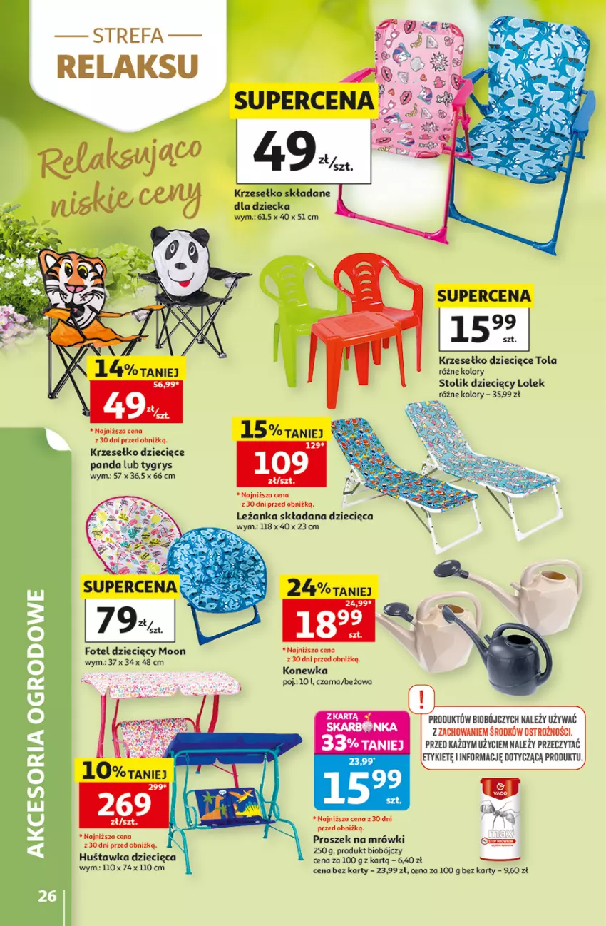 Gazetka promocyjna Auchan - 30 Lat Hipermarket - ważna 28.05 do 03.06.2026 - strona 26 - produkty: Dzieci, Fa, Fotel, Gry, Huśtawka, Konewka, Leżanka, Panda, Stolik