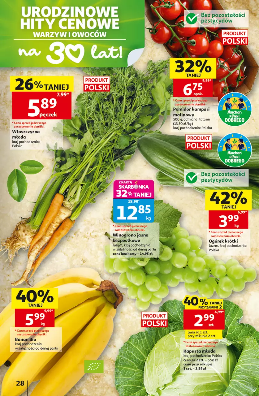 Gazetka promocyjna Auchan - 30 Lat Hipermarket - ważna 28.05 do 03.06.2026 - strona 28 - produkty: Ogórek, Wino