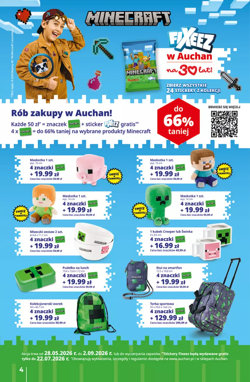Gazetka promocyjna Auchan - 30 Lat Hipermarket - ważna 28.05 do 03.06.2026 - strona 4 - produkty: Gra, Inka, Kubek, Minecraft, Pudełko, Torba