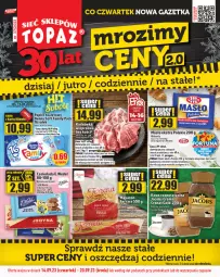 Gazetka promocyjna Topaz - Gazetka - Gazetka - ważna od 20.09 do 20.09.2023 - strona 1 - produkty: Kawa rozpuszczalna, Top, Papier, Karkówka wieprzowa, Kawa, Mlekovita, Papier toaletowy, Spaghetti, Czekolada, Jacobs, Waga, Masło, Mleko, Fa