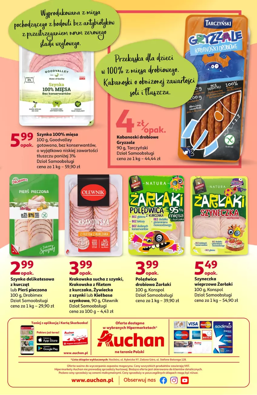 Gazetka promocyjna Auchan - W sam raz na raz Hipermarkety - ważna 02.09 do 08.09.2021 - strona 3 - produkty: Drobimex, Dzieci, Fa, Gry, Kabanos, Kiełbasa, Kurczak, Olewnik, Piec, Polędwica, Ser, Szynka, Szynka delikatesowa, Tarczyński, Tera