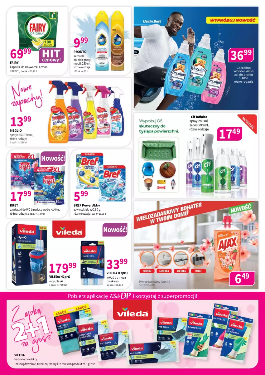 Gazetka promocyjna Drogerie Polskie - Gazetka - ważna 12.09 do 30.09.2025 - strona 7 - produkty: Bref, Fa, Fairy, Kret, Mop, Pronto, Vileda, Wkład do mopa, Zawieszki