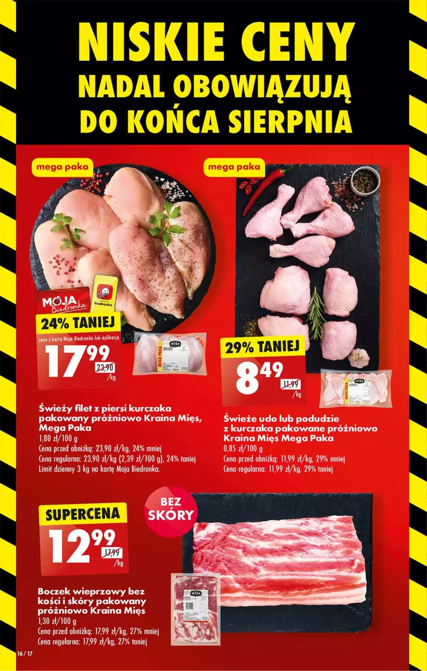 Gazetka promocyjna Biedronka - Od poniedzialku - ważna 21.08 do 26.08.2023 - strona 16 - produkty: Boczek, Boczek wieprzowy, Filet z piersi kurczaka, Kurczak