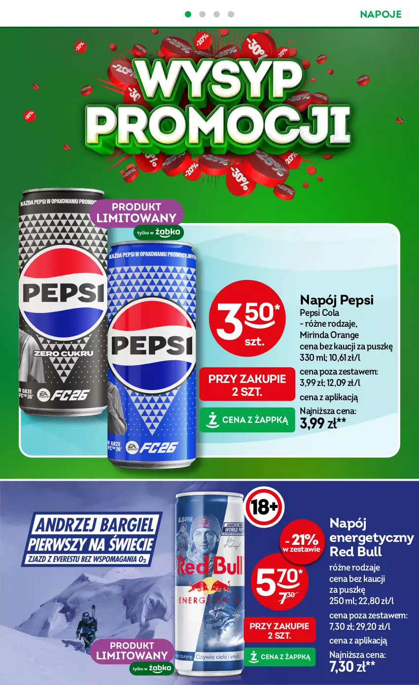 Gazetka promocyjna Żabka - ważna 05.11 do 18.11.2025 - strona 10 - produkty: Mirinda, Napój, Napoje, Pepsi, Red Bull