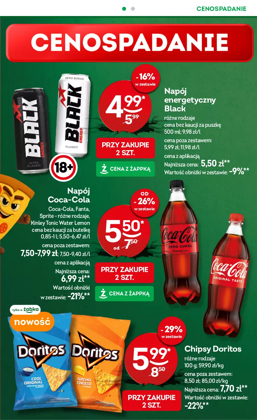 Gazetka promocyjna Żabka - ważna 05.11 do 18.11.2025 - strona 4 - produkty: Cenos, Chipsy, Coca-Cola, Fa, Fanta, Lack, Napój, Napój energetyczny, Sprite