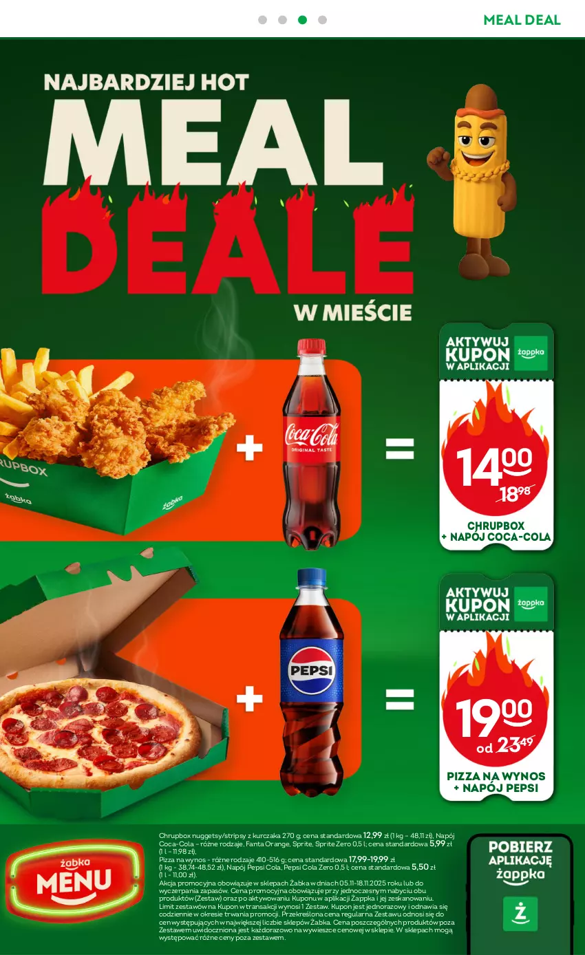 Gazetka promocyjna Żabka - ważna 05.11 do 18.11.2025 - strona 40 - produkty: Coca-Cola, Fa, Fanta, Kurczak, Napój, Pepsi, Pizza, Sprite, Tran