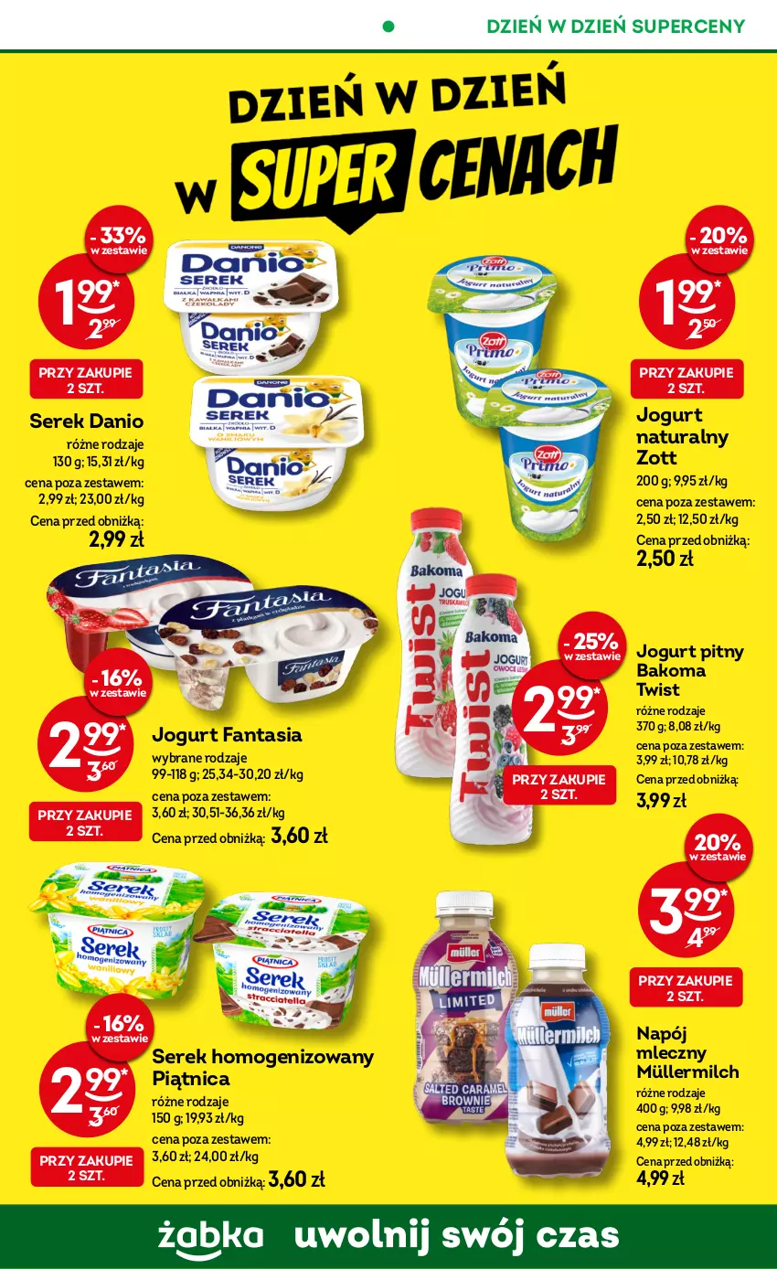 Gazetka promocyjna Żabka - ważna 05.11 do 18.11.2025 - strona 59 - produkty: Bakoma, Danio, Fa, Fanta, Jogurt, Jogurt naturalny, Jogurt pitny, Müller, Müllermilch, Napój, Napój mleczny, Piątnica, Ser, Serek, Serek homogenizowany, Zott