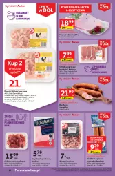 Gazetka promocyjna Auchan - Gazetka Ceny w dół Część 1 Supermarket Auchan - Gazetka - ważna od 10.01 do 10.01.2024 - strona 6 - produkty: Kurczak, Gulasz wołowy, Krakus, Sok, Por, Szynka, Schab wieprzowy, Sport, Morliny, Kotlet, Boczek, Kiełbasa, Mięso, Fa
