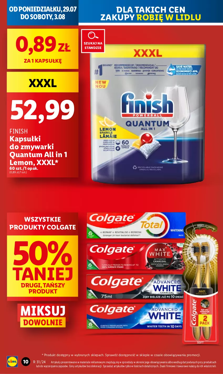 Gazetka promocyjna Lidl - GAZETKA - ważna 29.07 do 31.07.2024 - strona 10 - produkty: Colgate, Finish, LG, Zmywarki