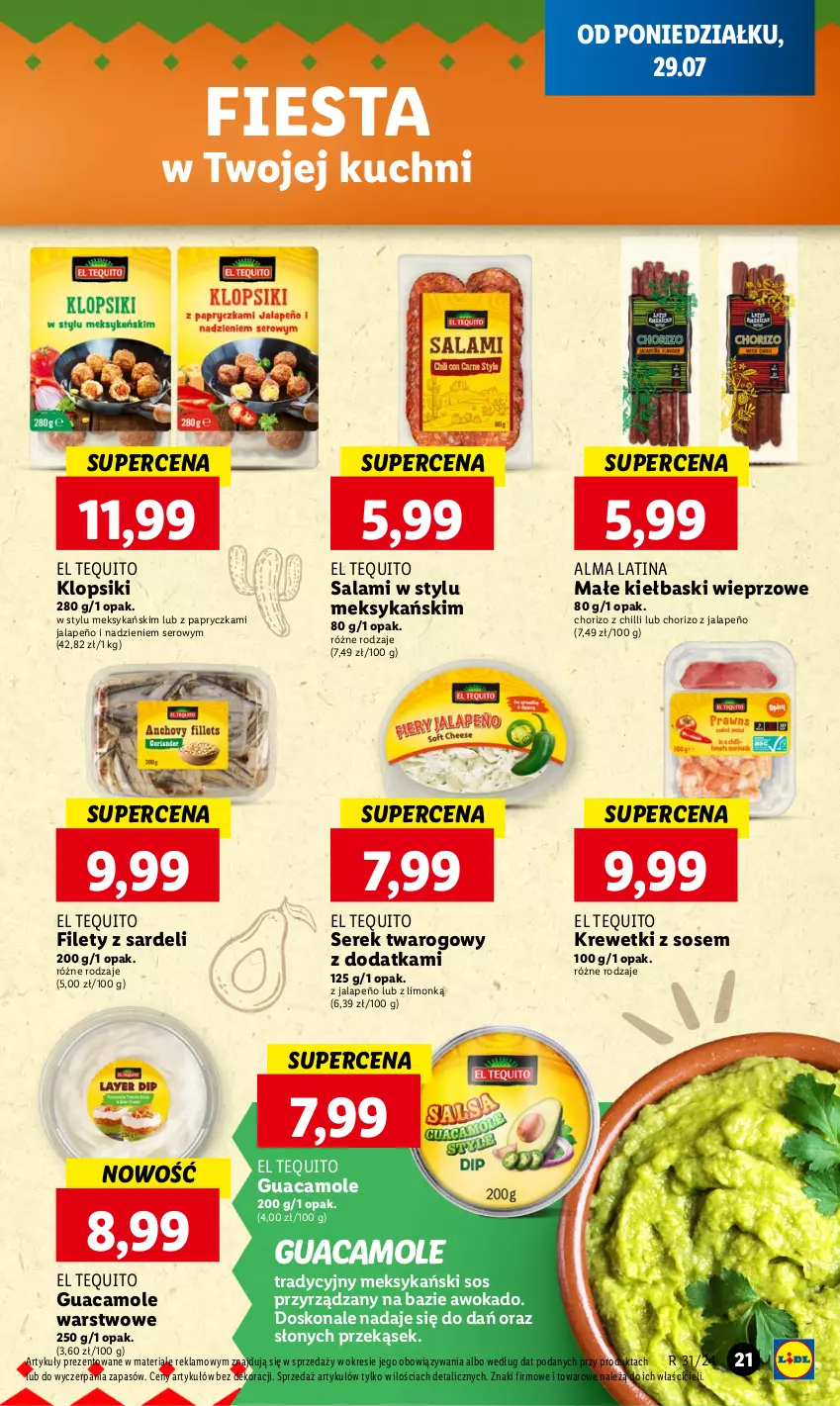 Gazetka promocyjna Lidl - GAZETKA - ważna 29.07 do 31.07.2024 - strona 27 - produkty: Amol, Klopsiki, Krewetki, Salami, Ser, Serek, Serek twarogowy, Sos