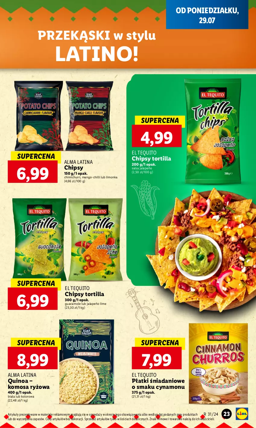 Gazetka promocyjna Lidl - GAZETKA - ważna 29.07 do 31.07.2024 - strona 29 - produkty: Amol, Chipsy, Danio, Limonka, Mango, Quinoa, Ryż, Salsa, Tortilla