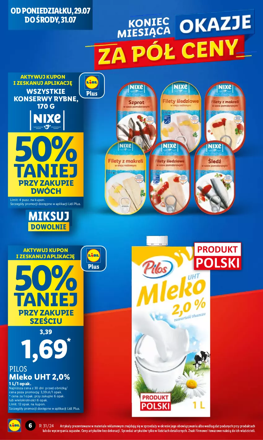 Gazetka promocyjna Lidl - GAZETKA - ważna 29.07 do 31.07.2024 - strona 6 - produkty: Mleko, Pilos, Ser