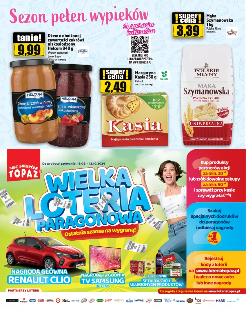 Gazetka promocyjna Topaz - Gazetka - ważna 03.10 do 09.10.2024 - strona 16 - produkty: Dżem, HELCOM, Kasia, Margaryna, Mars, Top