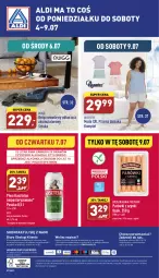 Gazetka promocyjna Aldi - Katalog spożywczy - Gazetka - ważna od 09.07 do 09.07.2022 - strona 32 - produkty: Piwa, Piwo, Odkurzacz, Por, Gra, Kasztelan, Parówki, Parówki z szynki, O nas, Moda, Biuro, Piżama, Akumulator, Queentex