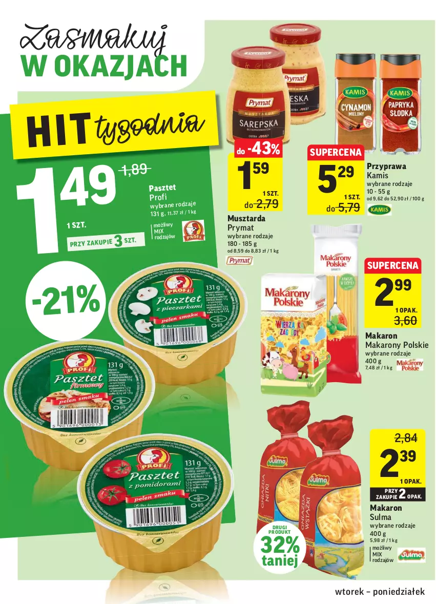 Gazetka promocyjna Intermarche - Gazetka promocyjna - ważna 08.02 do 14.02.2022 - strona 30 - produkty: Kamis, Makaron, Mus, Musztarda, Pasztet, Prymat