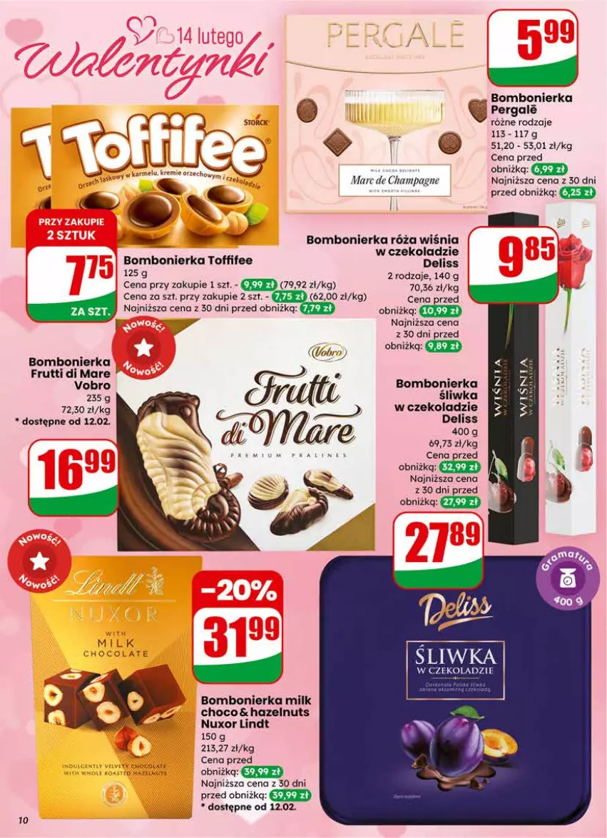 Gazetka promocyjna Dino - Gazetka 07 / 2026 - ważna 11.02 do 17.02.2026 - strona 10 - produkty: Deliss, Lindt, Róża, Toffifee