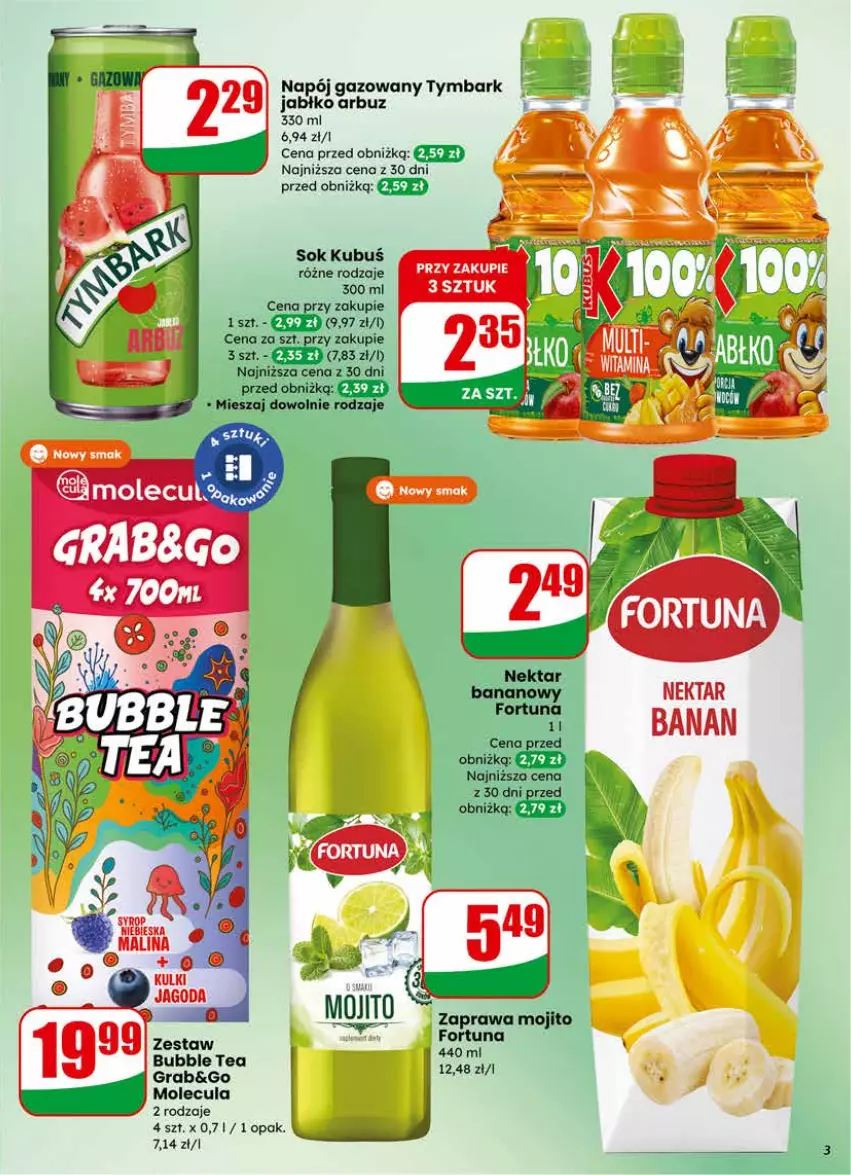 Gazetka promocyjna Dino - Gazetka 07 / 2026 - ważna 11.02 do 17.02.2026 - strona 3 - produkty: Fortuna, Kubuś, Napój, Napój gazowany, Nektar, Sok, Tymbark