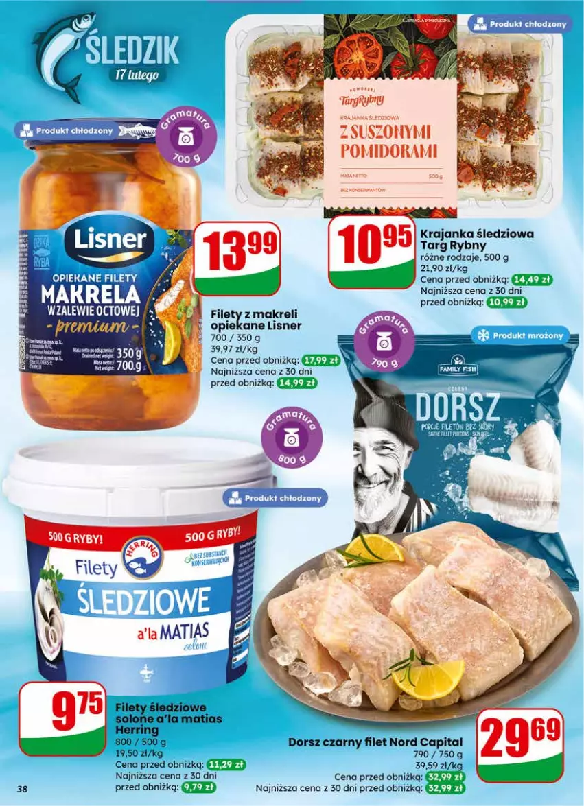 Gazetka promocyjna Dino - Gazetka 07 / 2026 - ważna 11.02 do 17.02.2026 - strona 38 - produkty: Dorsz, Fa, Gry, Krajanka śledziowa, Lisner