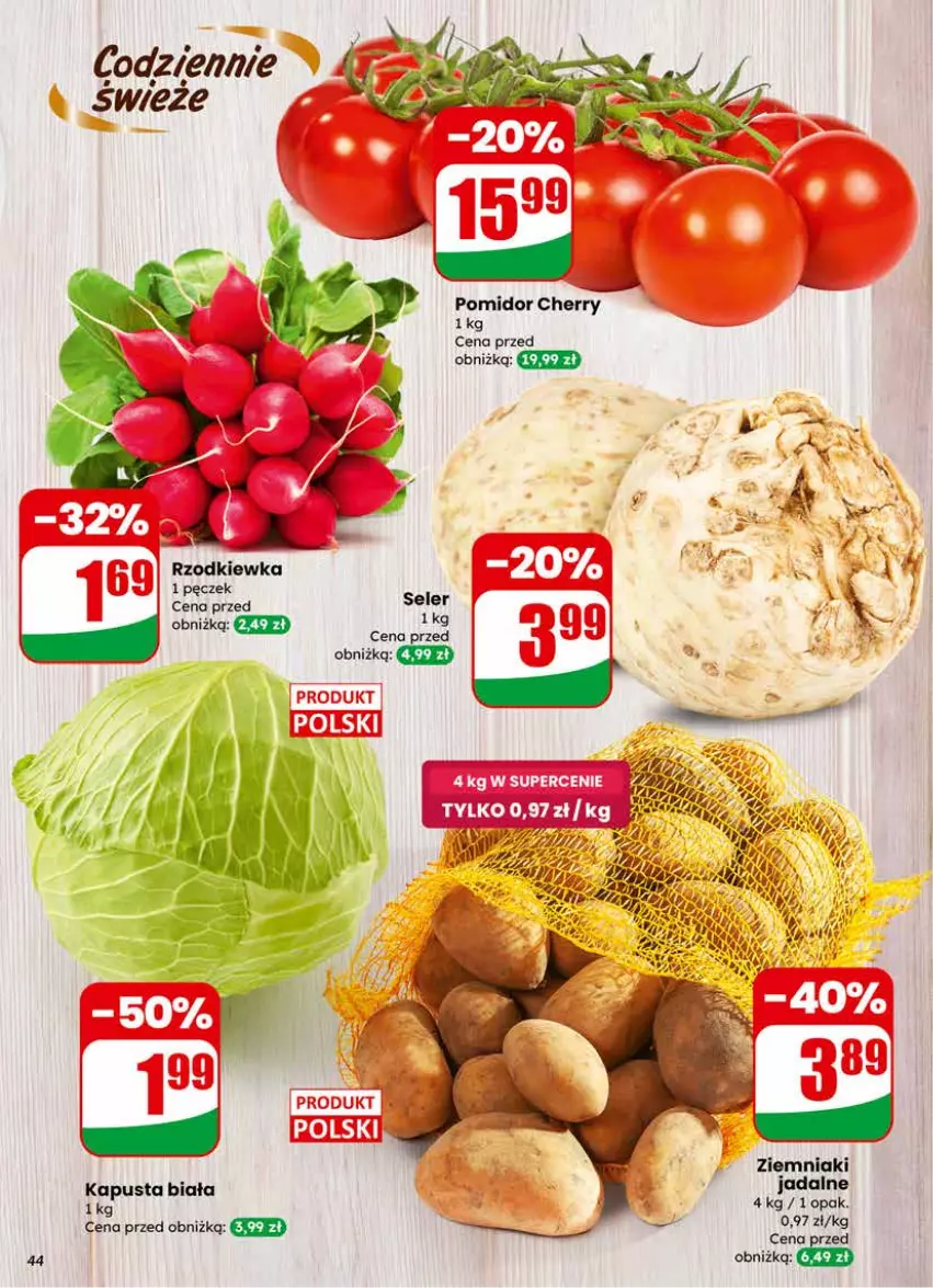 Gazetka promocyjna Dino - Gazetka 07 / 2026 - ważna 11.02 do 17.02.2026 - strona 44 - produkty: Rzodkiewka, Ziemniaki