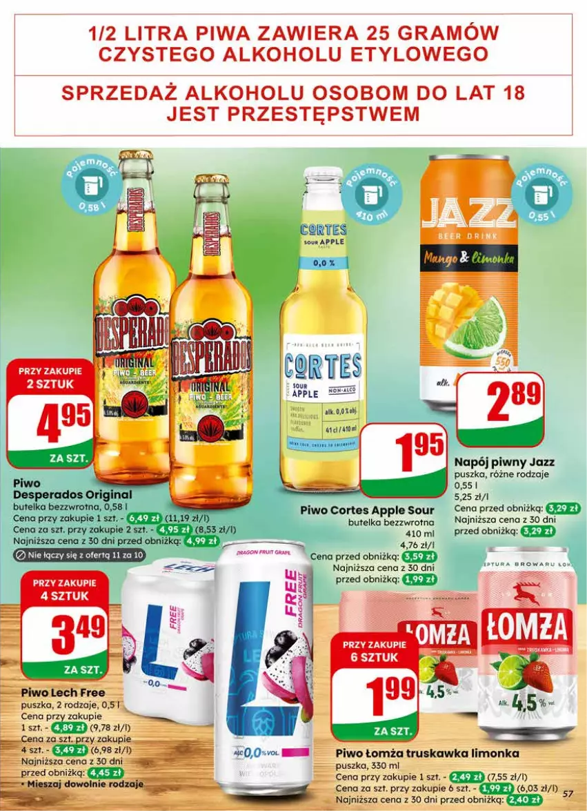 Gazetka promocyjna Dino - Gazetka 07 / 2026 - ważna 11.02 do 17.02.2026 - strona 57 - produkty: Desperados, Gin, Gra, Limonka, Napój, Piwa, Piwo