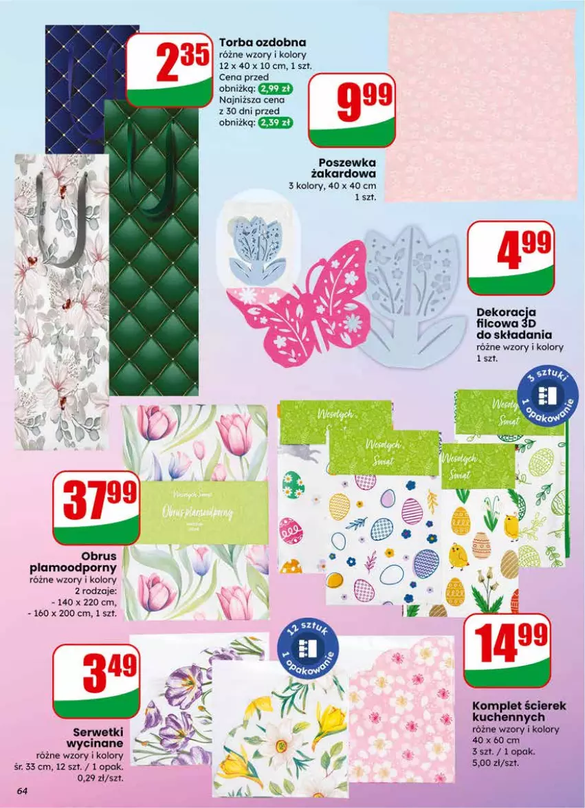 Gazetka promocyjna Dino - Gazetka 07 / 2026 - ważna 11.02 do 17.02.2026 - strona 64 - produkty: Obrus, Por, Poszewka, Ser, Serwetki, Torba