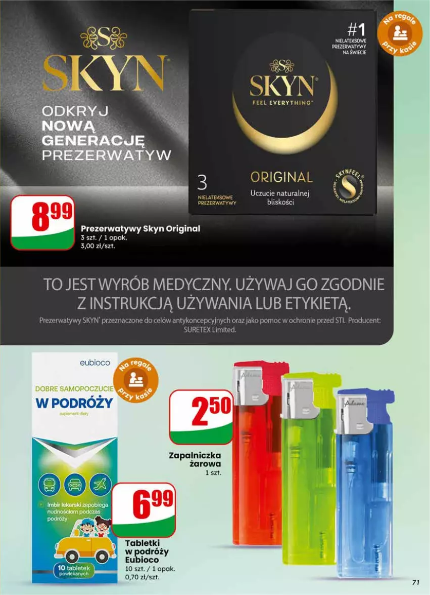 Gazetka promocyjna Dino - Gazetka 07 / 2026 - ważna 11.02 do 17.02.2026 - strona 71 - produkty: Fa, Gin, Prezerwatyw, Skyn, Tablet, Zapalniczka