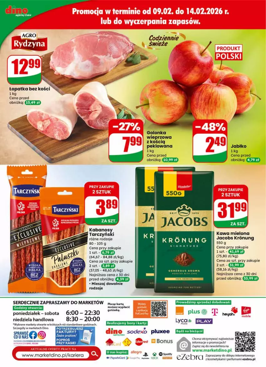Gazetka promocyjna Dino - Gazetka 07 / 2026 - ważna 11.02 do 17.02.2026 - strona 78 - produkty: Jacobs, Kabanos, Kawa, Kawa mielona, Perfum, Ser, Sok, Tarczyński, Tera