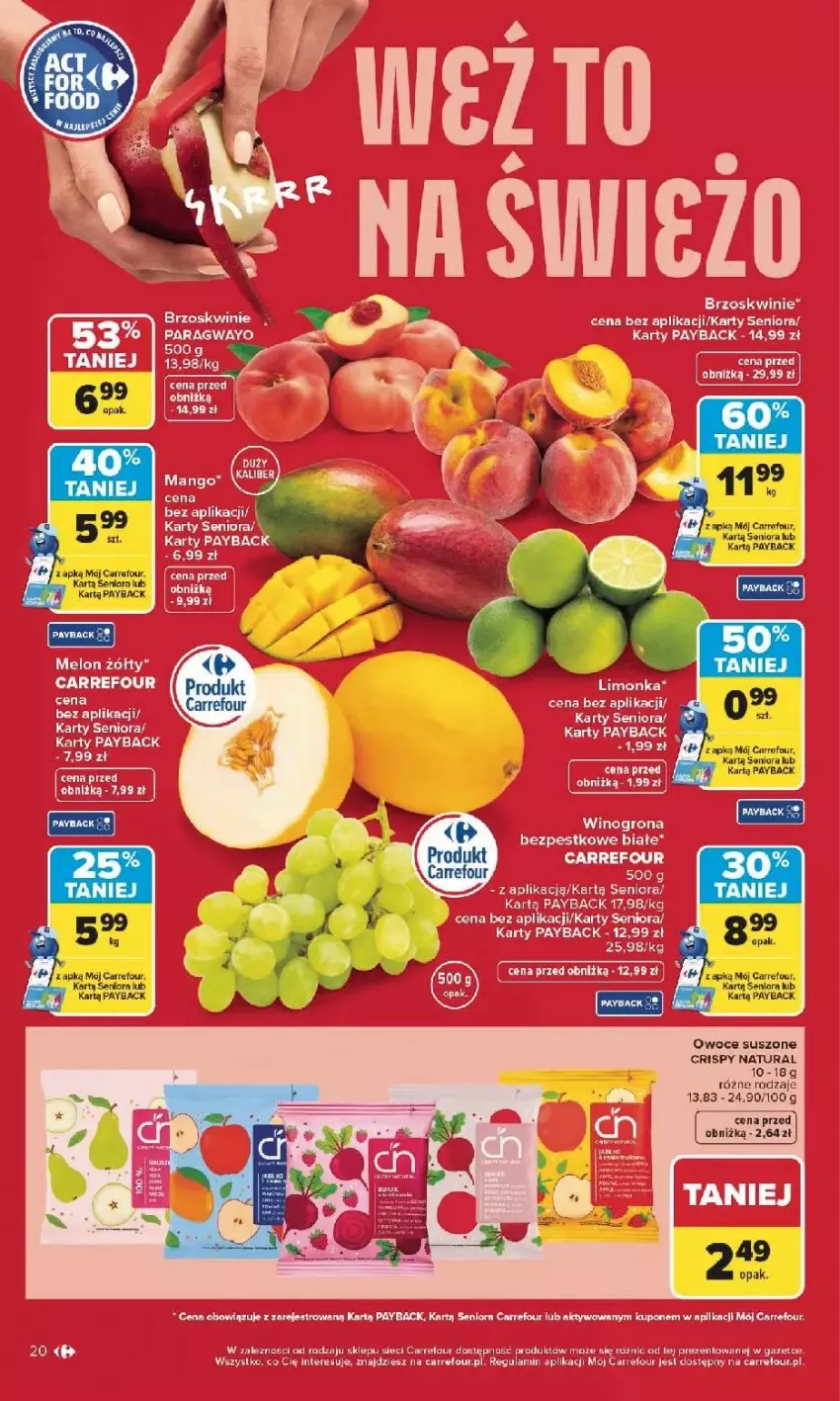 Gazetka promocyjna Carrefour - Gazetka Carrefour, Market od poniedziałku! - ważna 25.05 do 30.05.2026 - strona 22 - produkty: Fa, Gra, Melon, Owoce, Owoce suszone, Ser