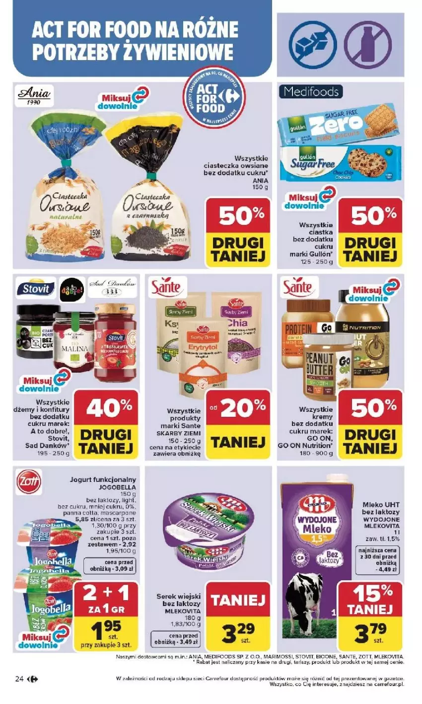 Gazetka promocyjna Carrefour - Gazetka Carrefour, Market od poniedziałku! - ważna 25.05 do 30.05.2026 - strona 26 - produkty: Bell, Bella, Chia, Ciastka, Dżem, Jogobella, Mascarpone, Mleko, Panna cotta, Sante, Ser, Serek, Serek wiejski, Zott