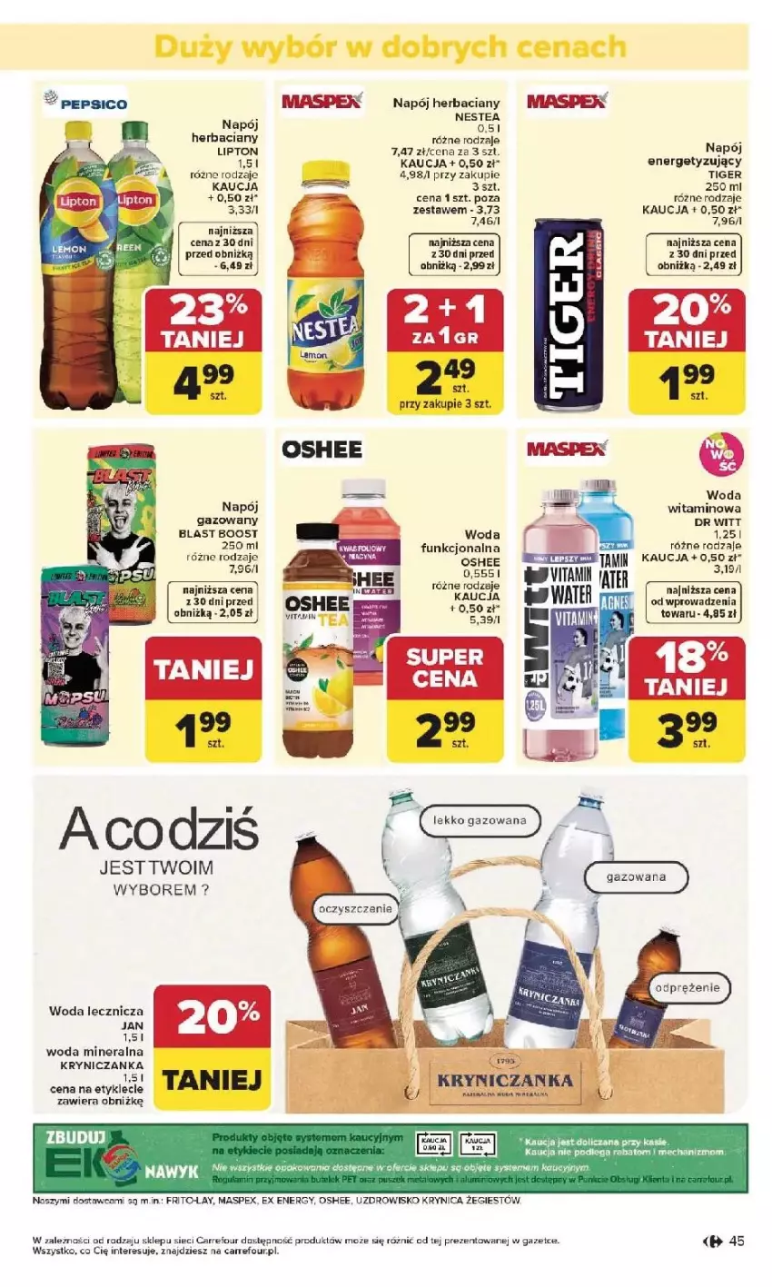 Gazetka promocyjna Carrefour - Gazetka Carrefour, Market od poniedziałku! - ważna 25.05 do 30.05.2026 - strona 47 - produkty: Fa, Lipton, Napój, Nestea, Oshee, Pepsi, Tiger, Woda, Woda mineralna, Znicz